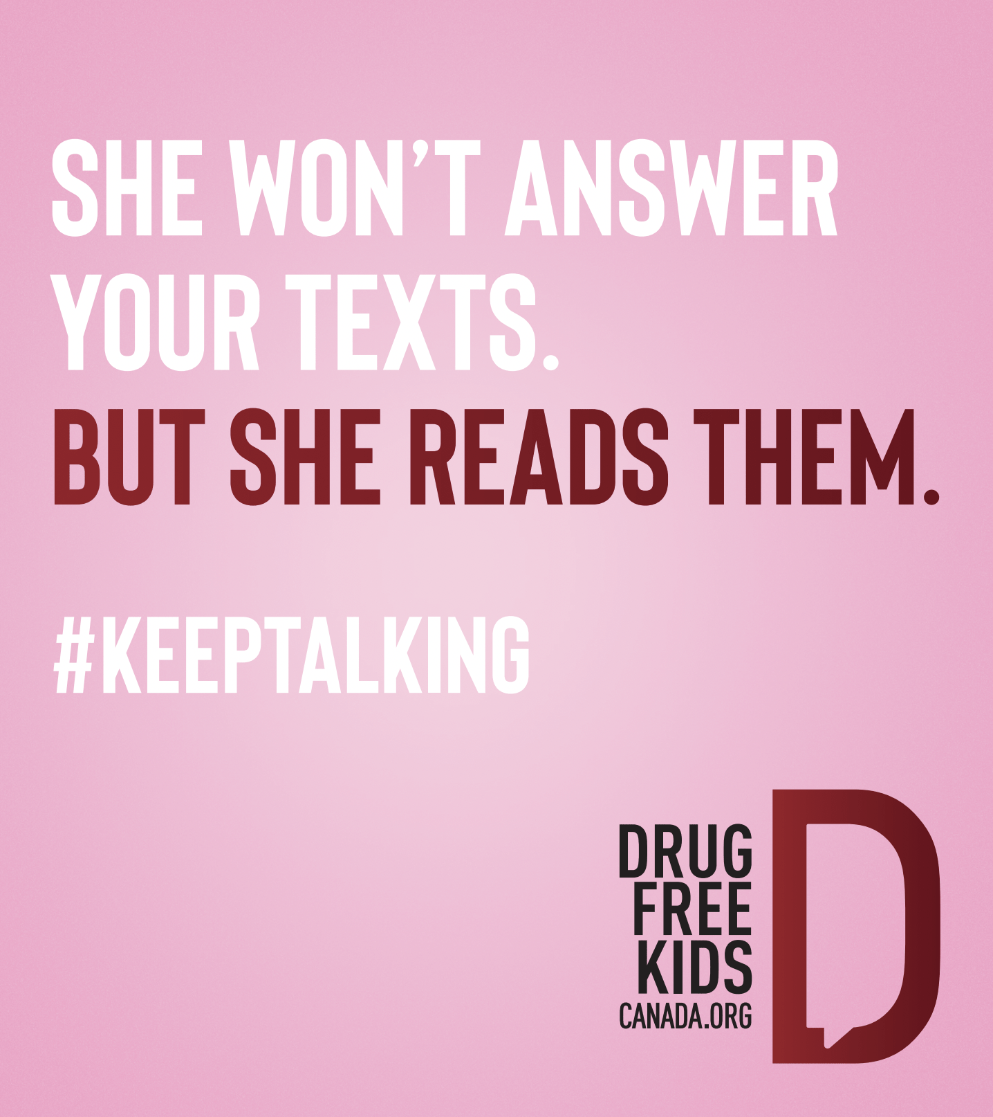 She won't answer your texts. But she reads them.  Keep talking 